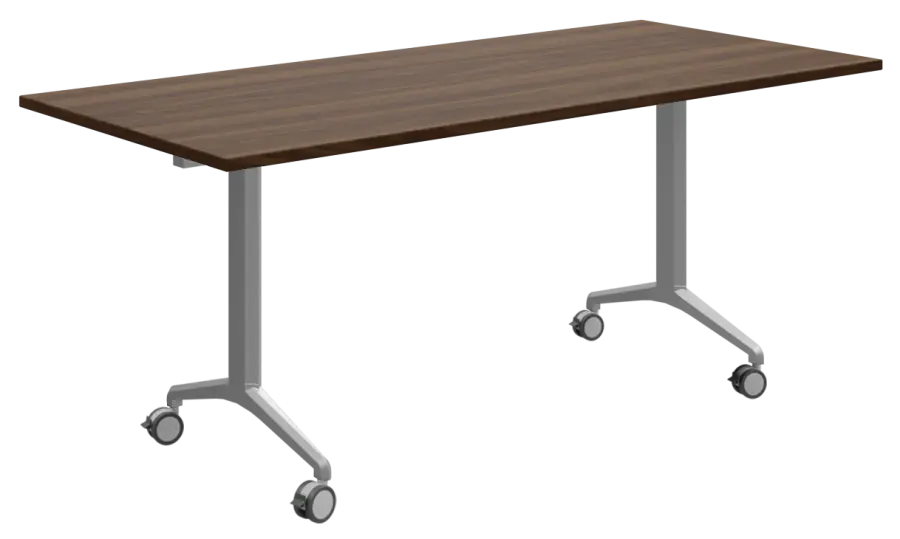 SLKP 180/80 Pojízdný skládací stůl 1800 x 800 mm, deska ořech královský/nohy stříbrný lak